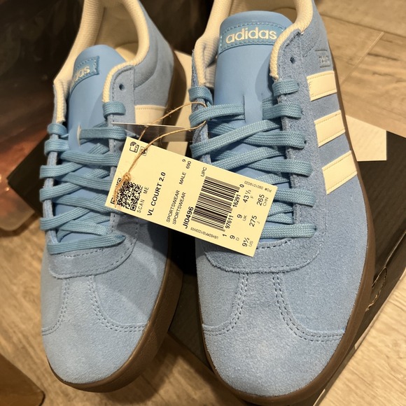 New Men\'s Adidas VL Court 2.0 JIO496 Semi Blue Burst Shoes Size 9.5 NEW/BOX main image 4